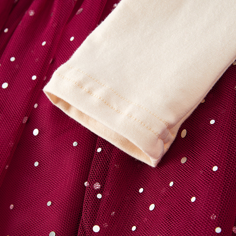 (In Stock)Girls Valentine's Day Embroidery Tulle Dress Party Dress