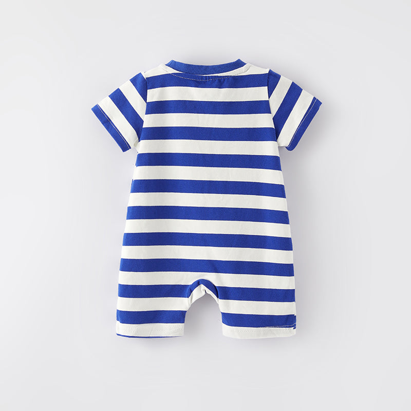 (In Stock)Toddler Boys Spring and Summer Dino Applique Romper