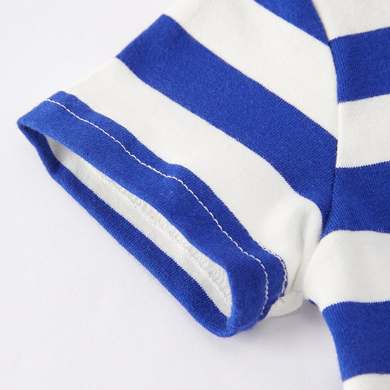 (In Stock)Toddler Boys Spring and Summer Dino Applique Romper