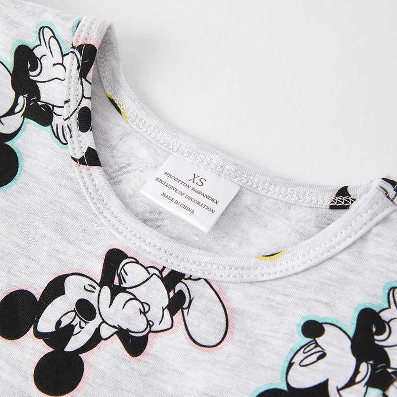 (In Stock)Girls Spring and Summer Cartoon Print Flying Sleeves Dress