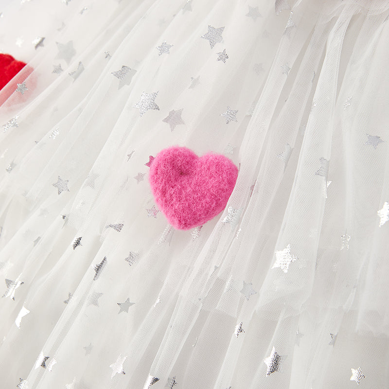 (In Stock)Girls Valentine's Day Heart Sequin Tiered Dress