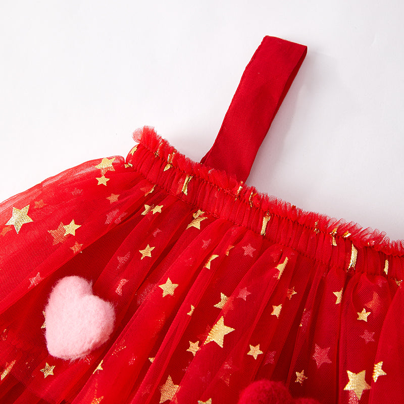 (In Stock)Girls Valentine's Day Heart Sequin Tiered Dress