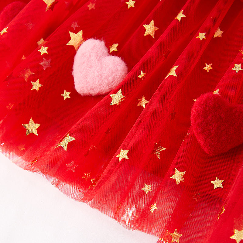 (In Stock)Girls Valentine's Day Heart Sequin Tiered Dress
