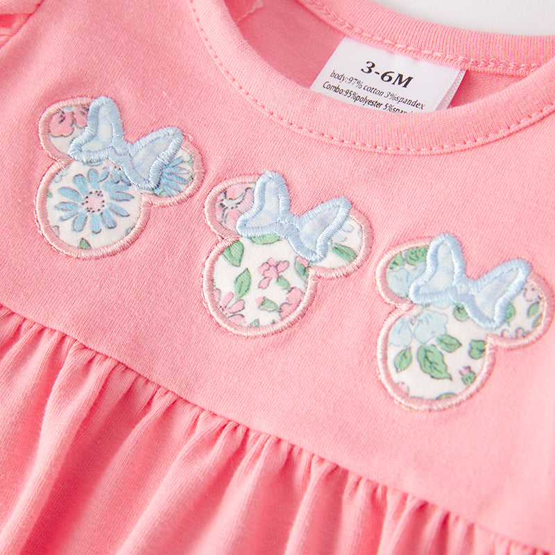 (In Stock)Toddler Girls Spring and Summer Cartoon Applique Bloomer Set