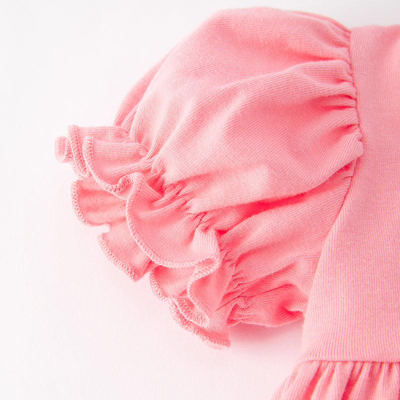 (In Stock)Toddler Girls Spring and Summer Cartoon Applique Bloomer Set