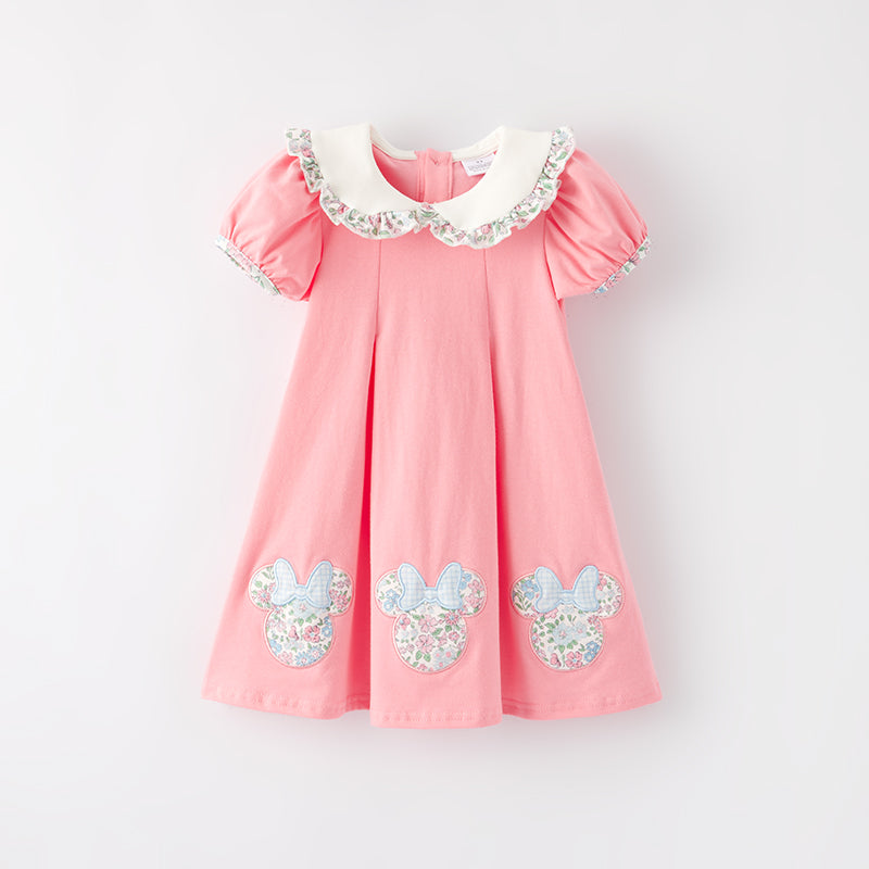 (In Stock)Girls Spring and Summer Cartoon Applique Dress