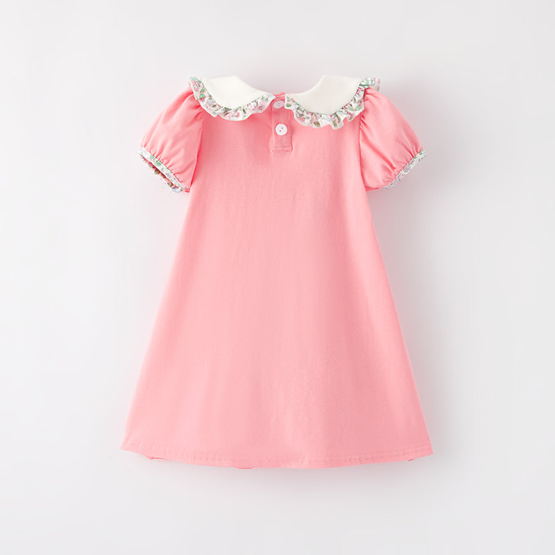 (In Stock)Girls Spring and Summer Cartoon Applique Dress