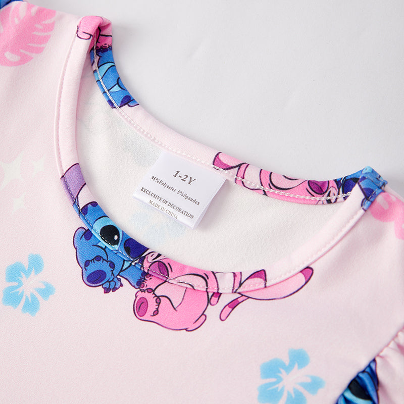 (In Stock)Girls Spring and Summer Cartoon Character Print Dress