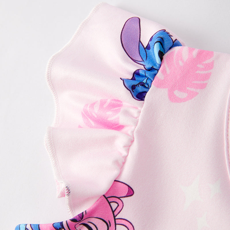 (In Stock)Girls Spring and Summer Cartoon Character Print Dress