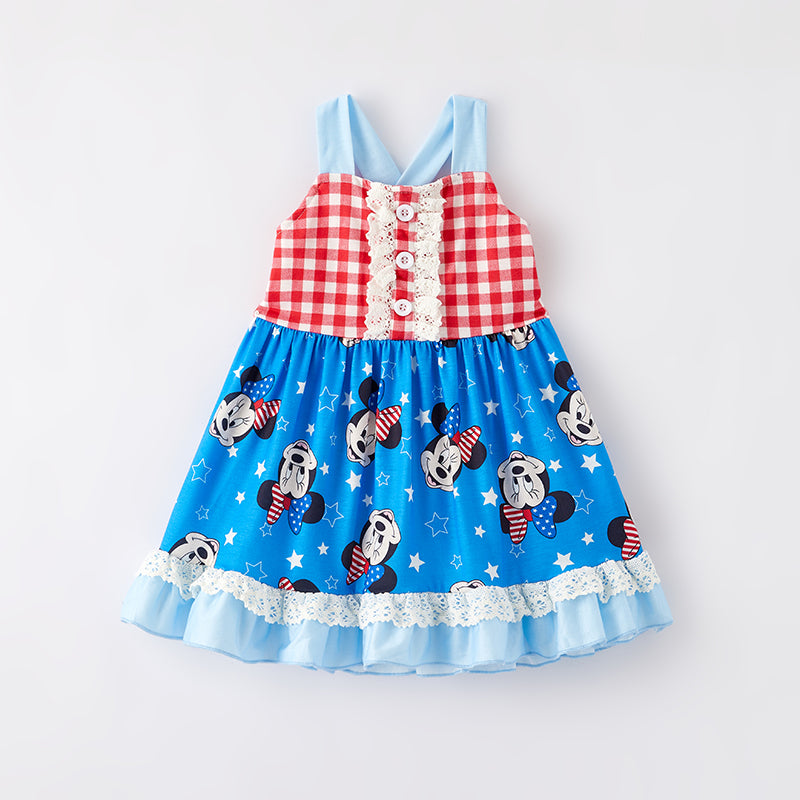 (In Stock)One Pack(17 Pieces total) Sale Girls Spring and Summer Cartoon Print Slip Dress