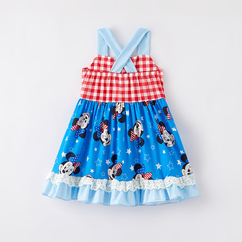 (In Stock)One Pack(17 Pieces total) Sale Girls Spring and Summer Cartoon Print Slip Dress