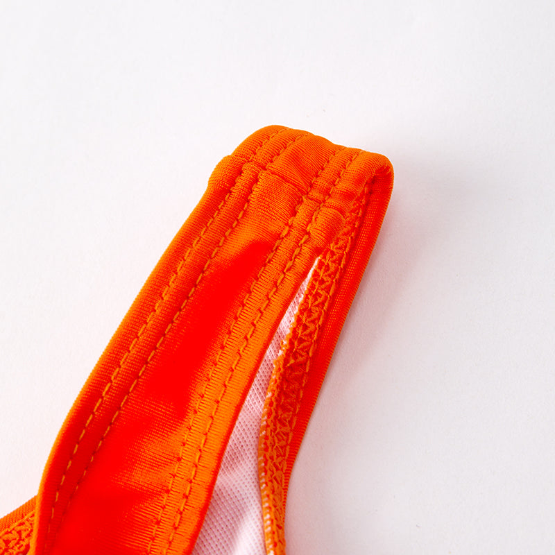 (In Stock)Mommy and Me Summer Floral Print Orange Swimsuit