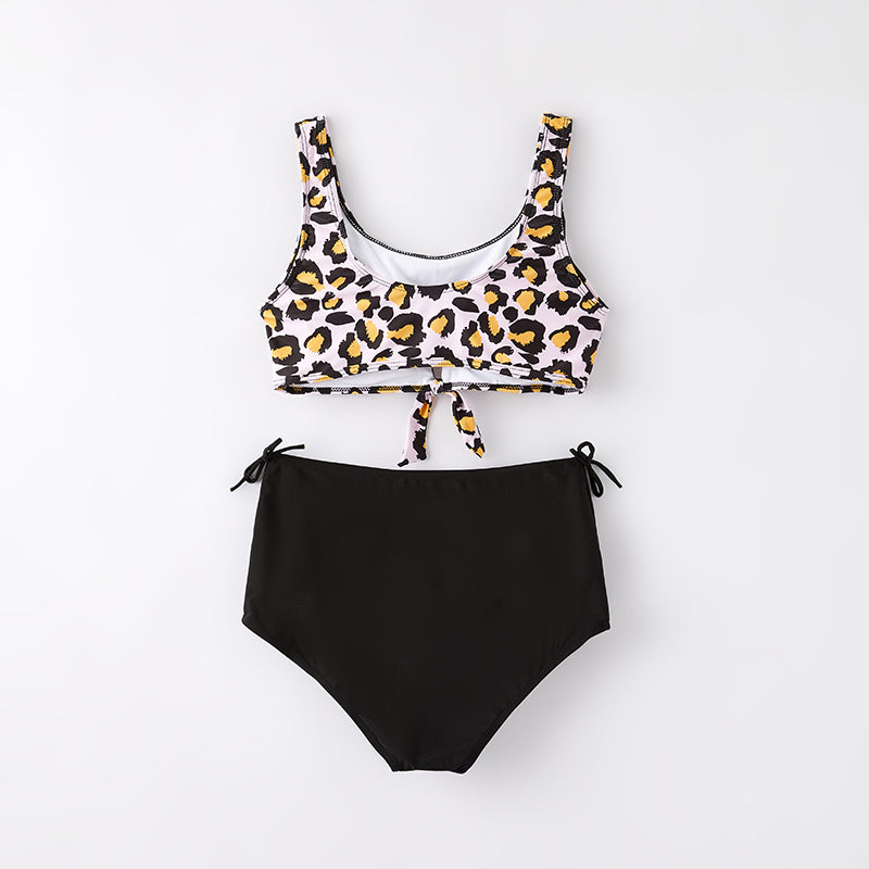 (In Stock)Mommy and Me Summer Pink Leopard Print Swimsuit