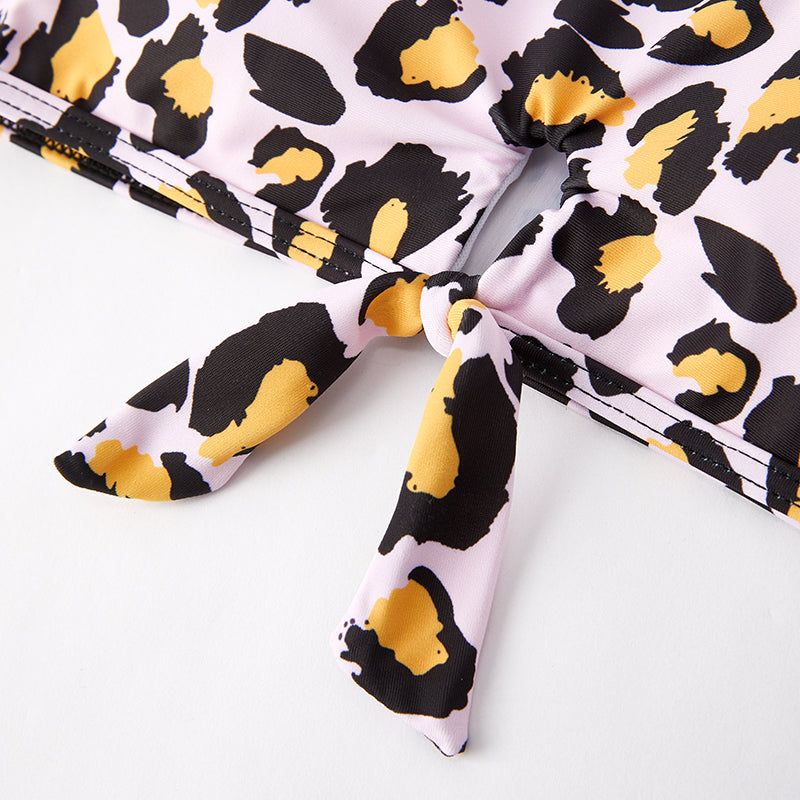 (In Stock)Mommy and Me Summer Pink Leopard Print Swimsuit