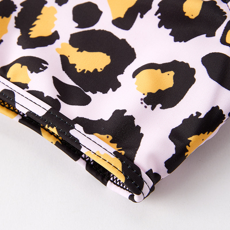 (In Stock)Mommy and Me Summer Pink Leopard Print Swimsuit