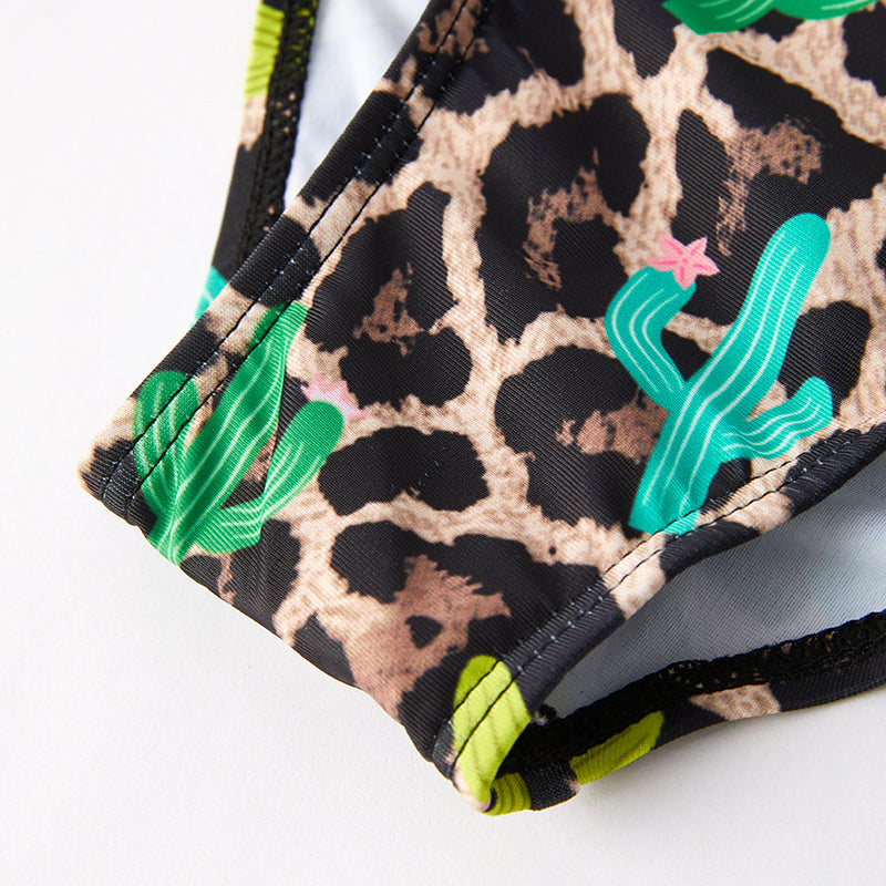 (In Stock)Adults Summer Mint Leopard Print Swimsuit