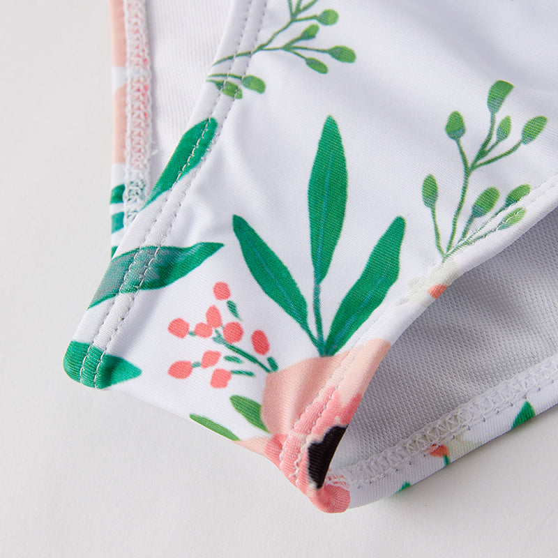 (In Stock)Mommy and Me Summer Coral Floral Print Swimsuit