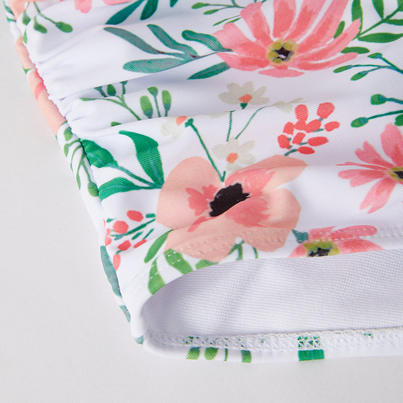 (In Stock)Mommy and Me Summer Coral Floral Print Swimsuit