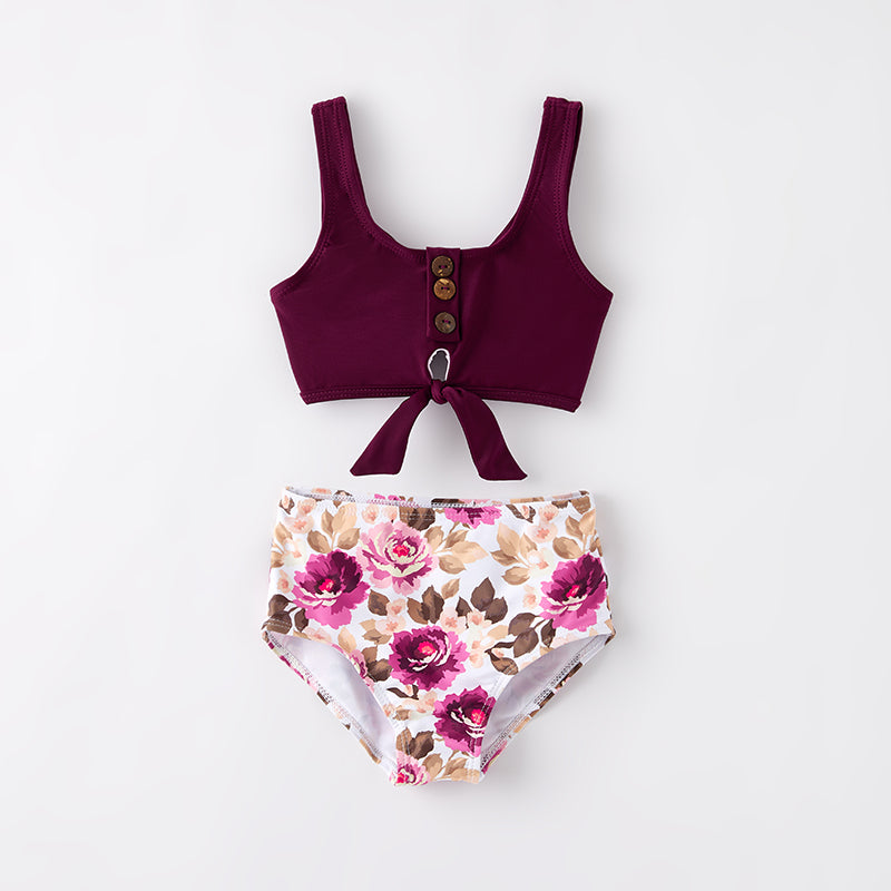 (In Stock)Mommy and Me Summer Fuchsia Floral Swimsuit