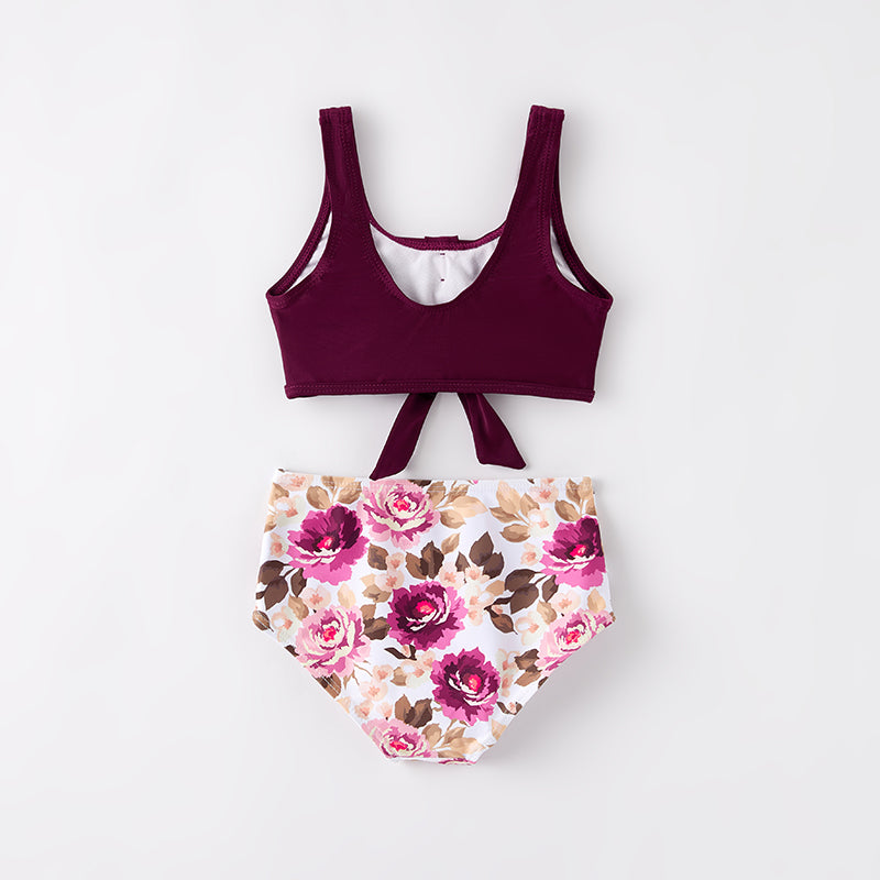 (In Stock)Mommy and Me Summer Fuchsia Floral Swimsuit