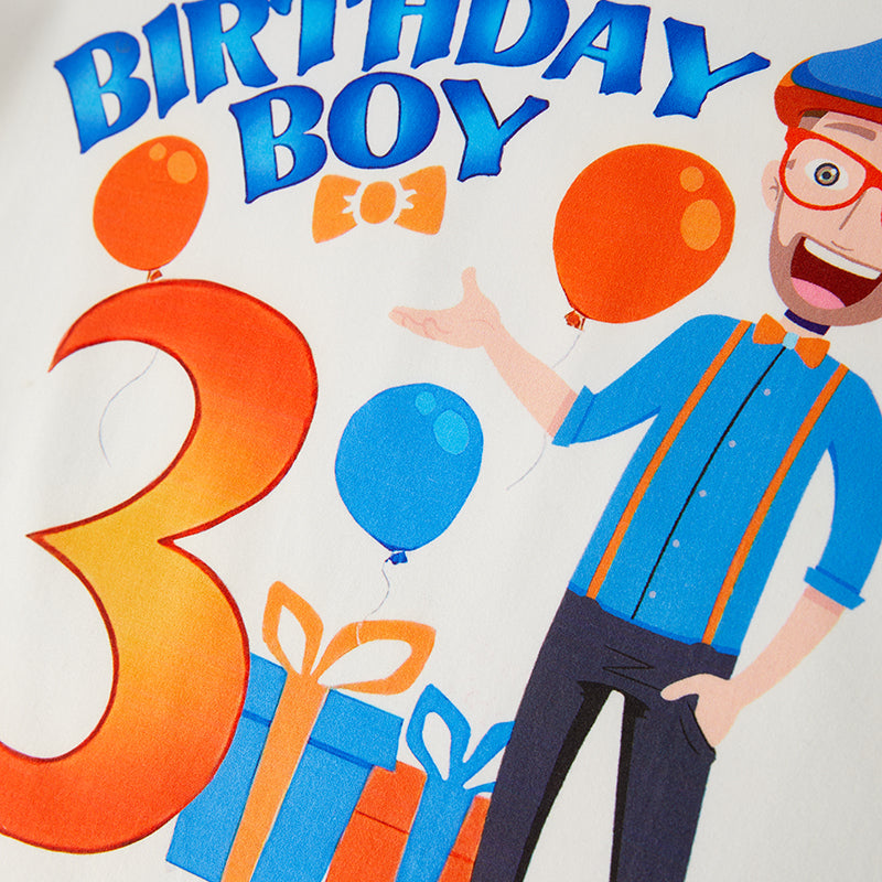 (In Stock)Boys Spring and Summer Birthday Boy Print Top