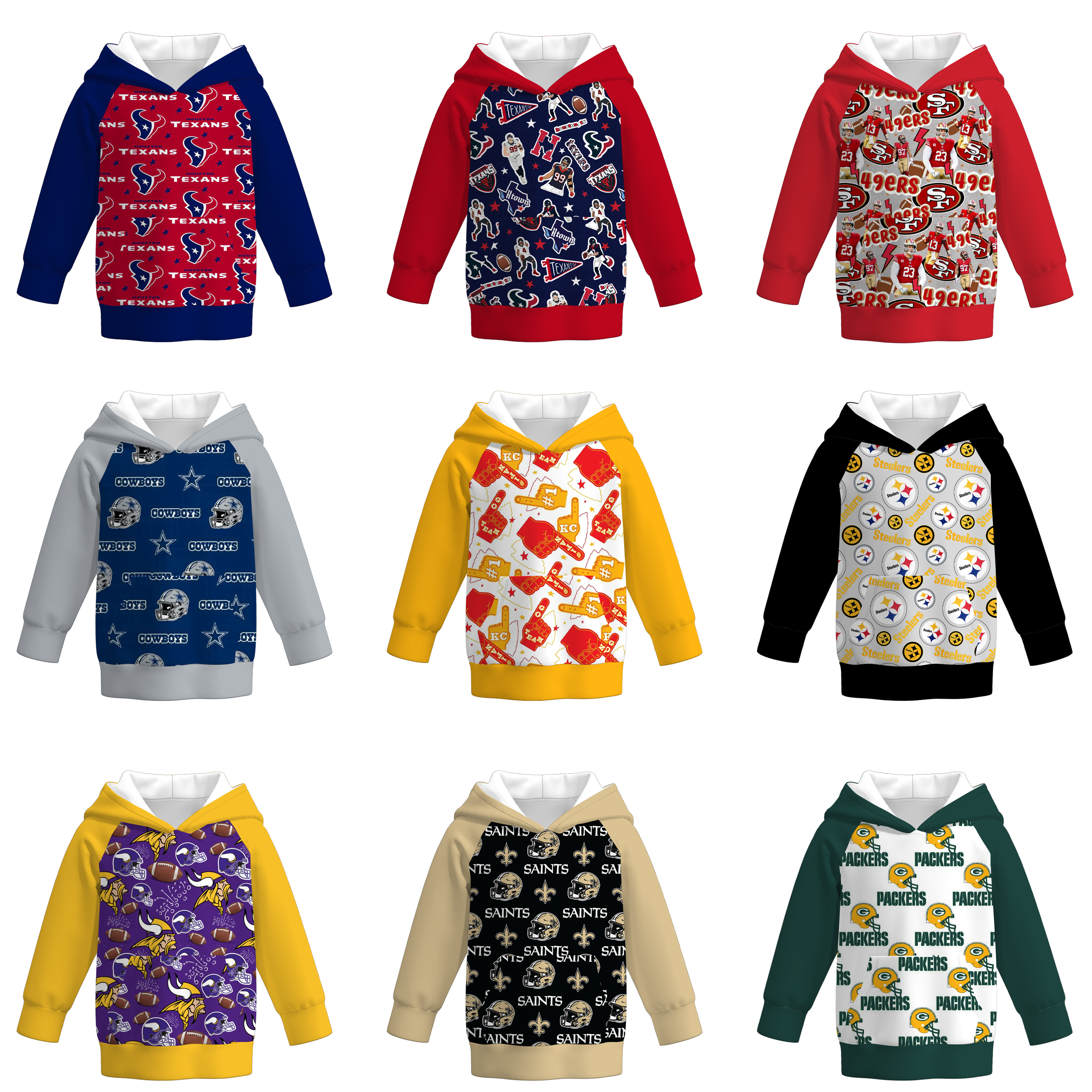 (Pre Order)Boys Football Print Hoodie
