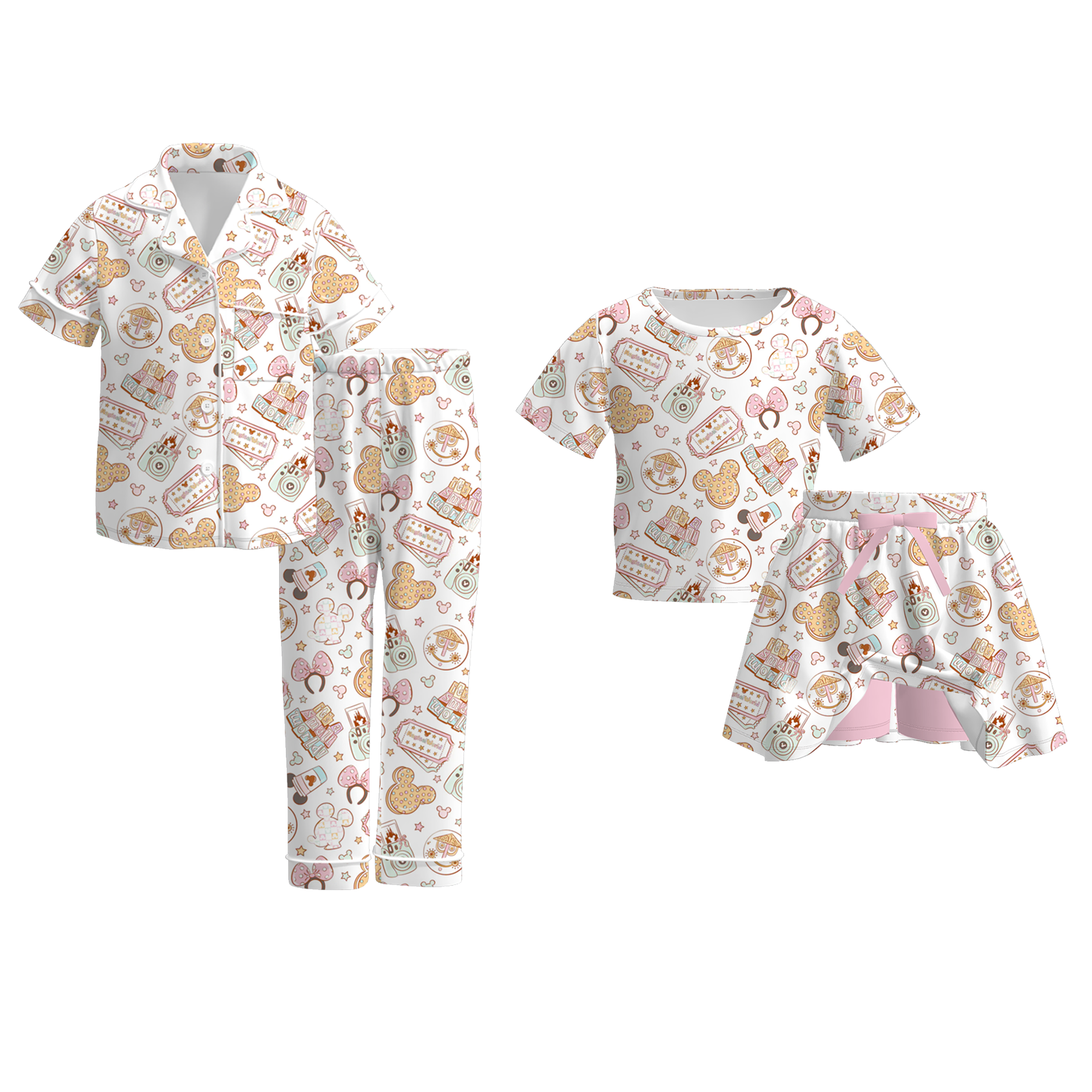 (Pre Order)Girls Spring and Summer Cartoon Print Set&Pajamas