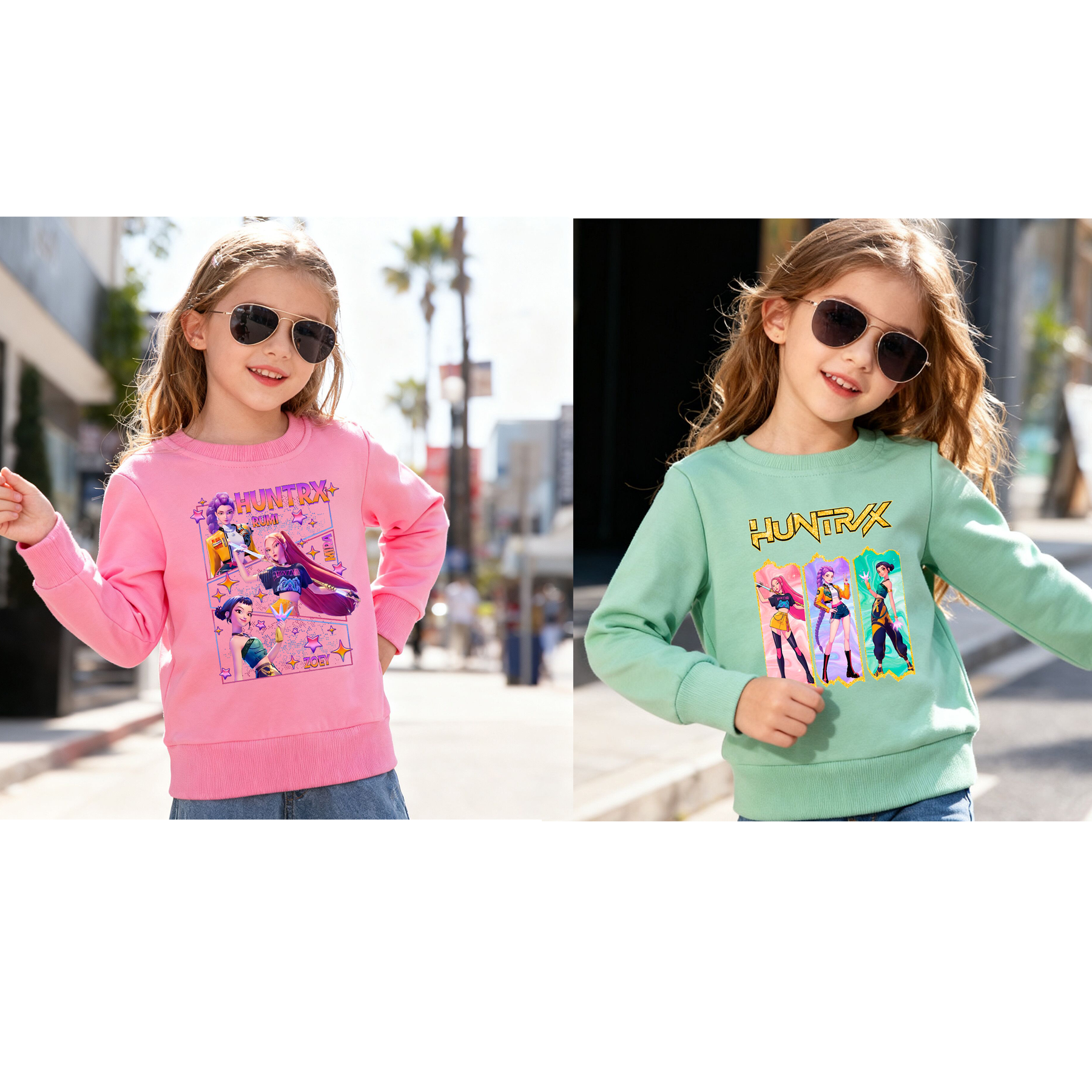 (Pre Order)Girls Spring&Summer Movie Character Print Cotton Sweatshirt