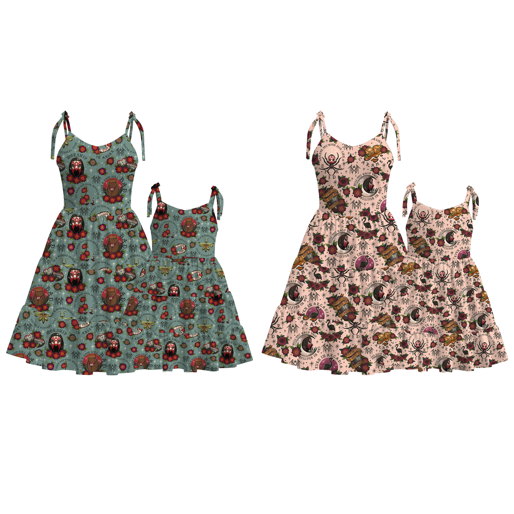 (Pre Order)Mommy and Me Spring&Summer Print Slip Dress