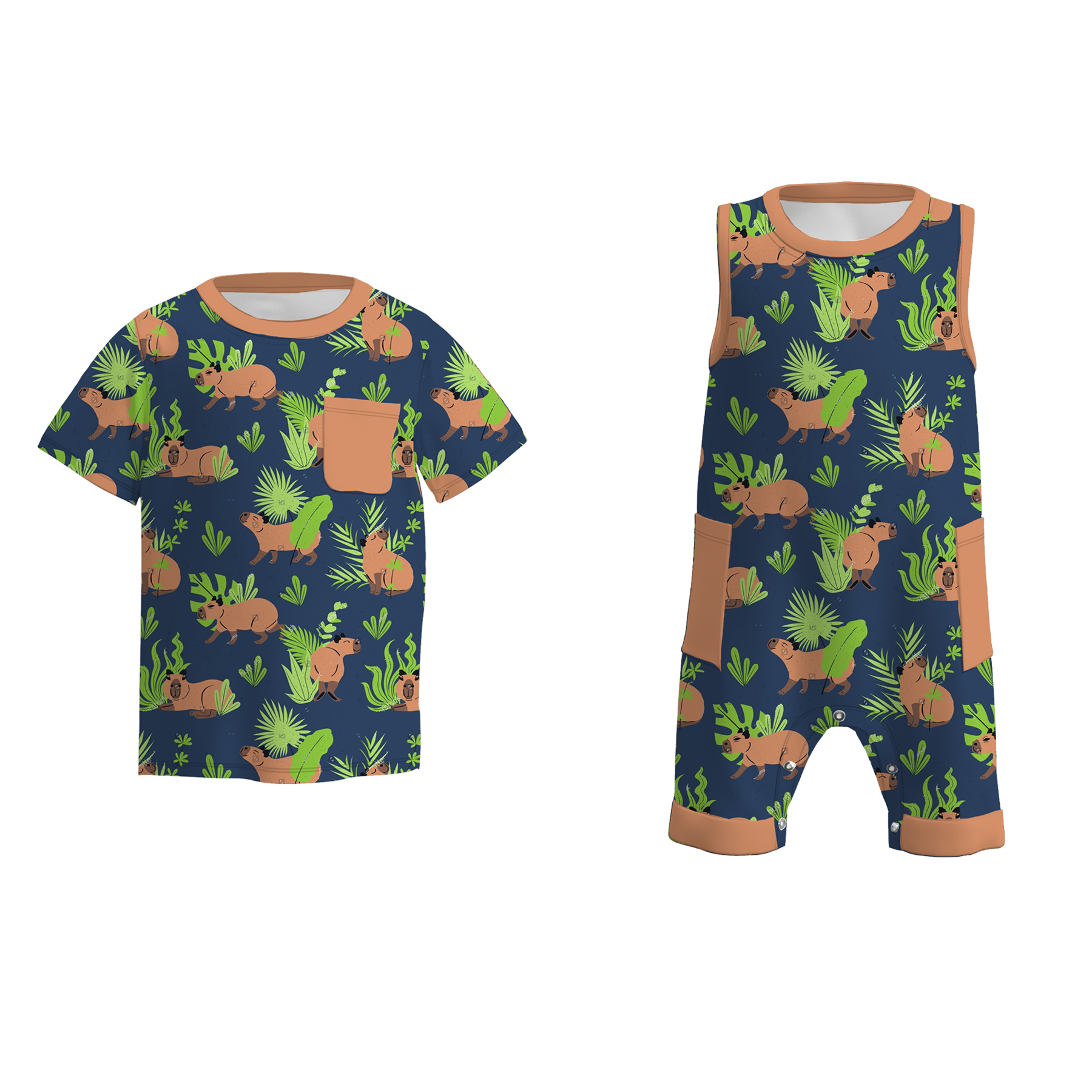 (Pre Order)Family Spring&Summer Cartoon Print Top&Romper