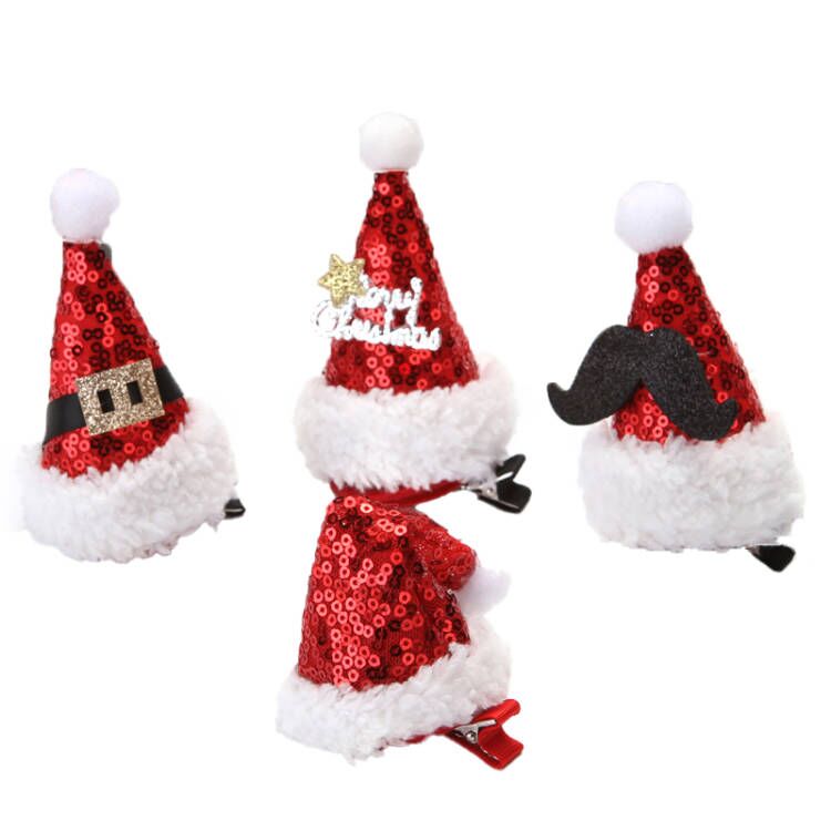 (Pre Order)Girls Christmas Hat Hair Clip
