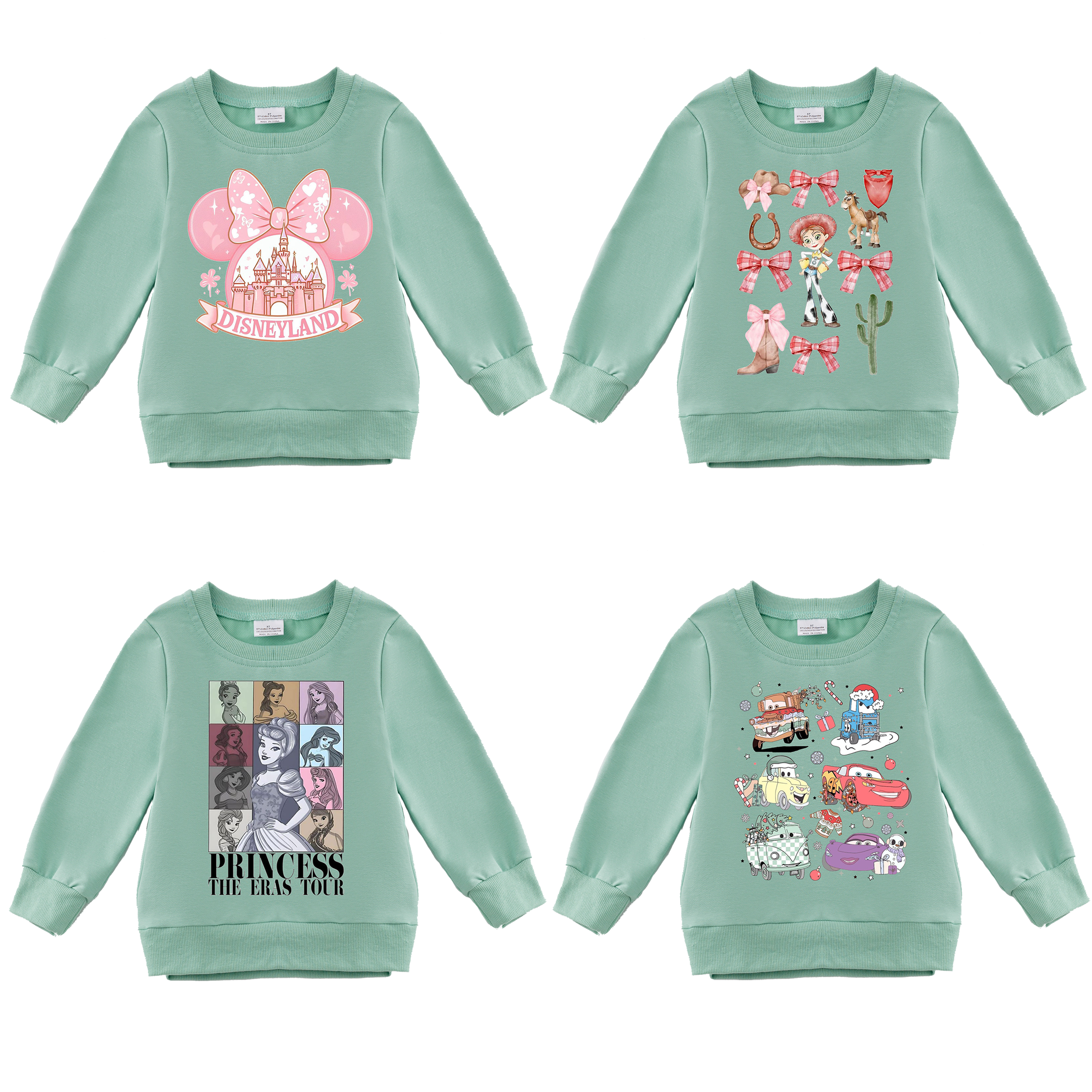 (Pre Order)Girls Fall Cartoon Print Sweatshirt