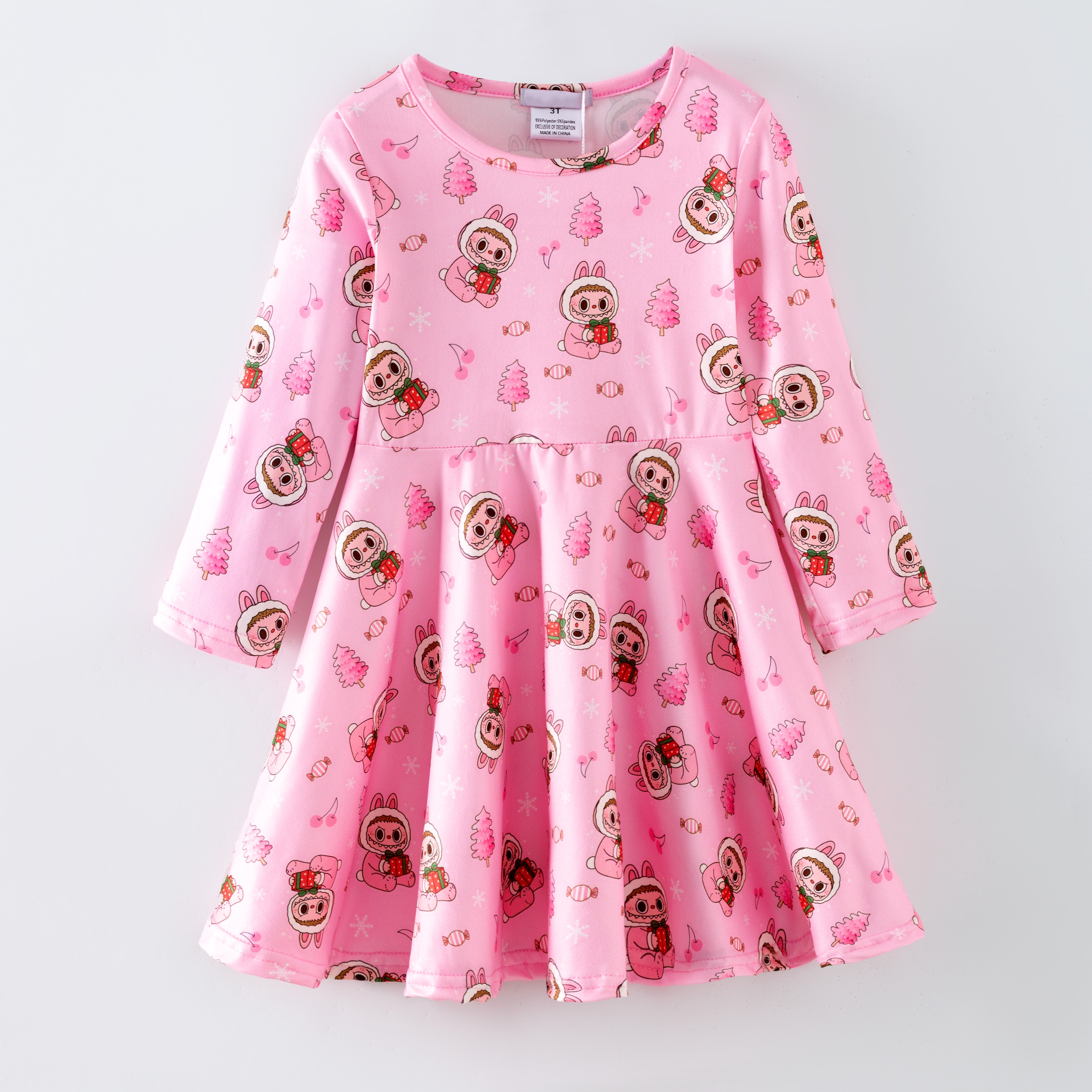 (Pre Order,Prepack Zone)Girls Christmas LBB Print Dress(Mix Size)