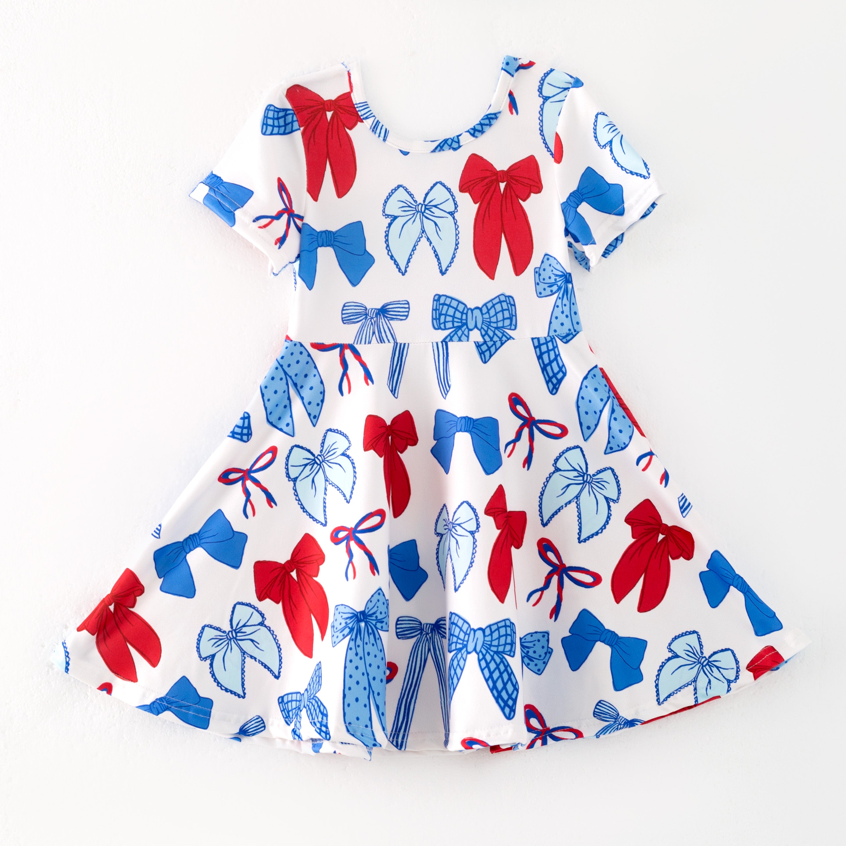 (Pre Order,Prepack Zone)Girls Spring&Summer Patriotic Print Dress(Mix Size)