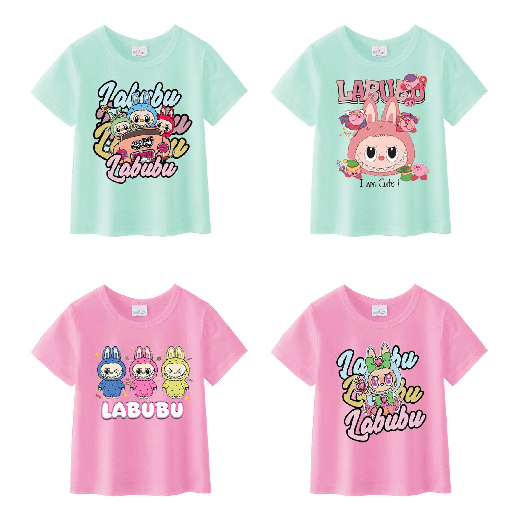 (Pre Order)Girls Spring and Summer Cartoon Print Cotton Top