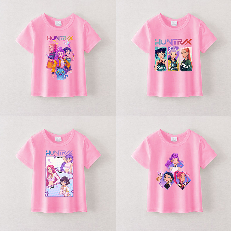 (Pre Order)Girls Spring&Summer Movie Character Print Cotton Top