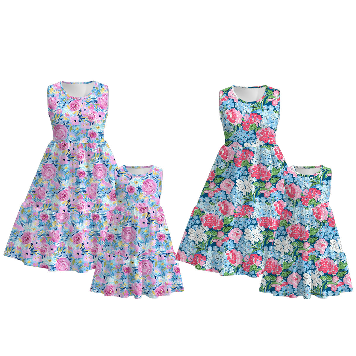 (Pre Order)Mommy&Me Spring and Summer Floral Print Dress