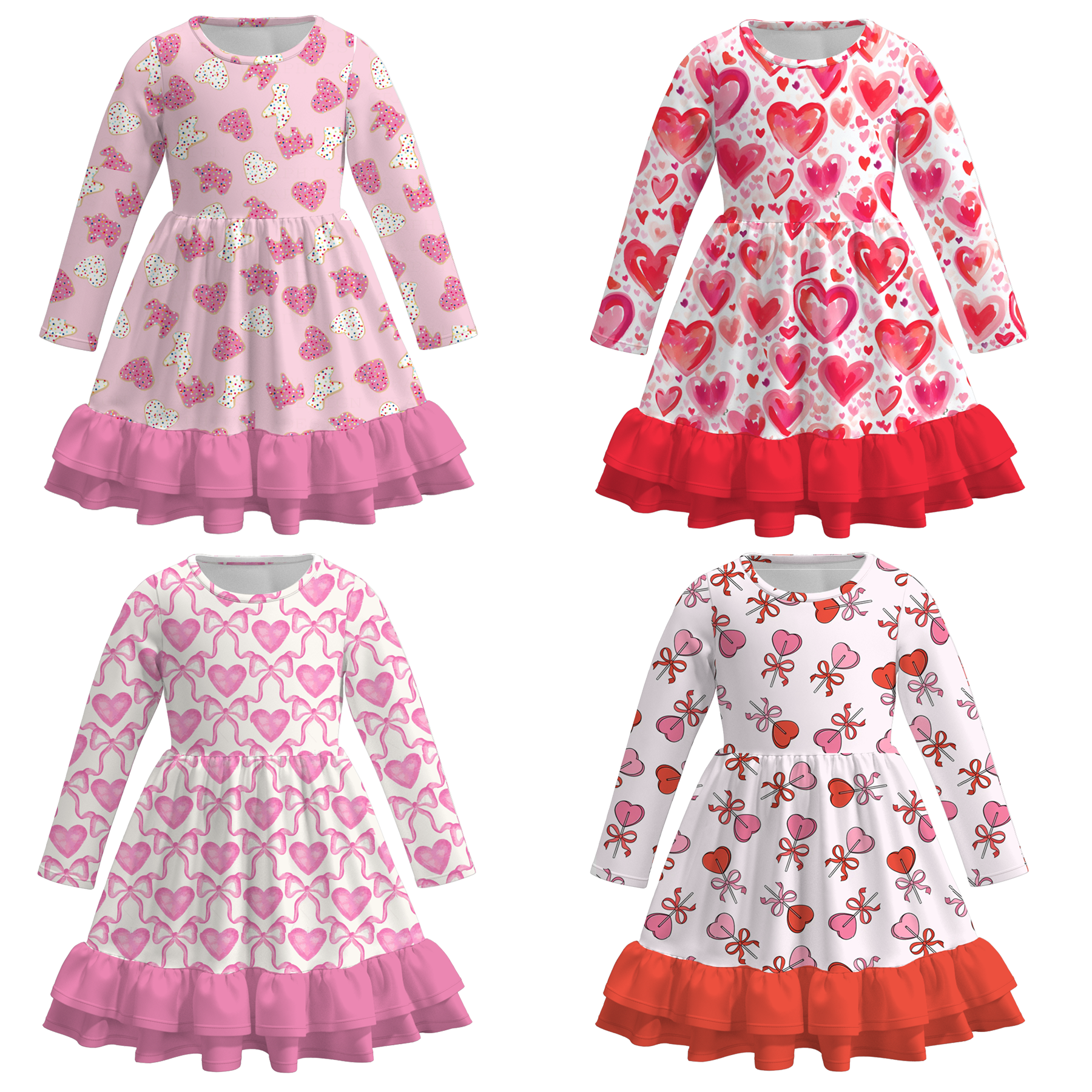 (Pre Order)Girls Valentine's Day Print Dress