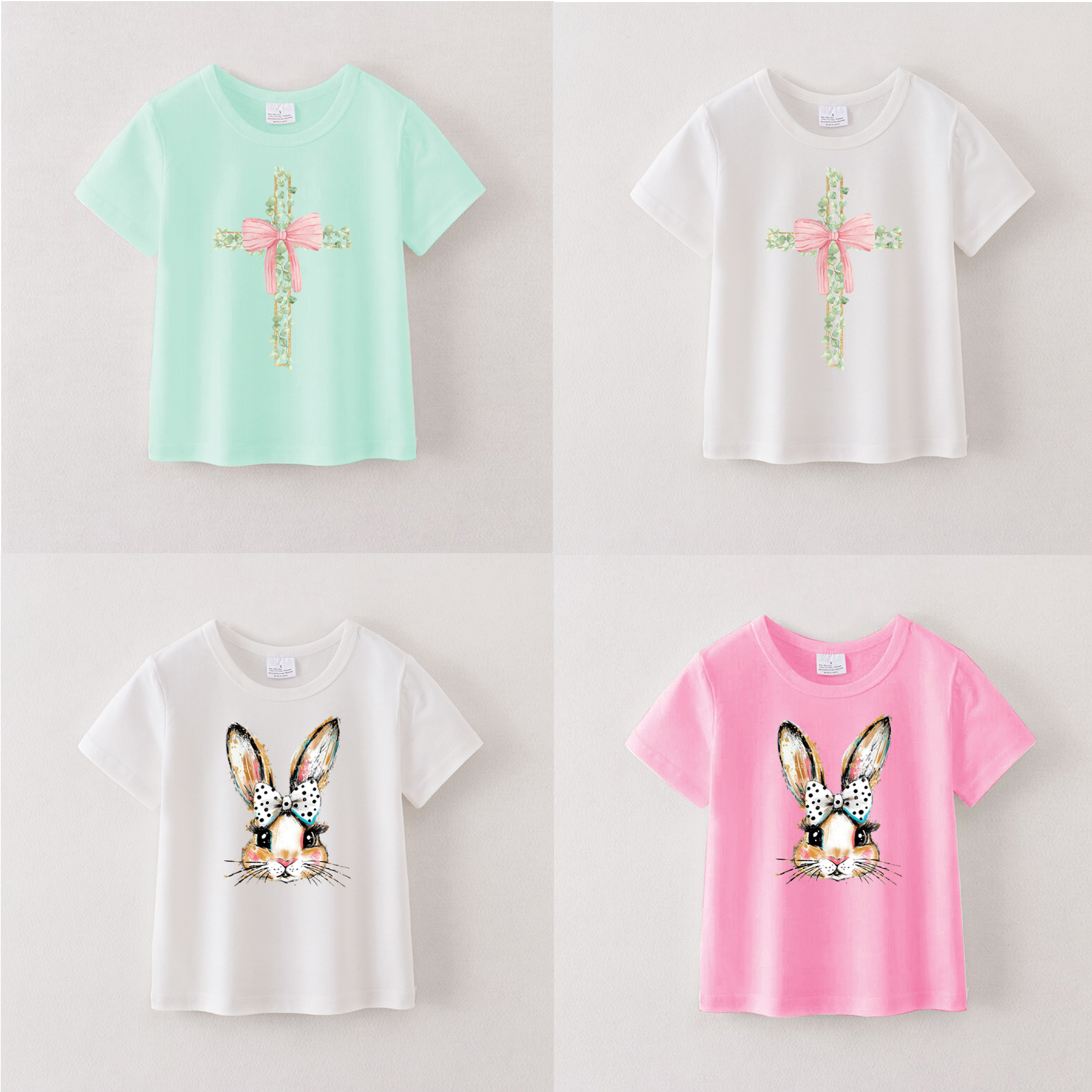 (Pre Order)Girls Easter Bunny Print T-shirt