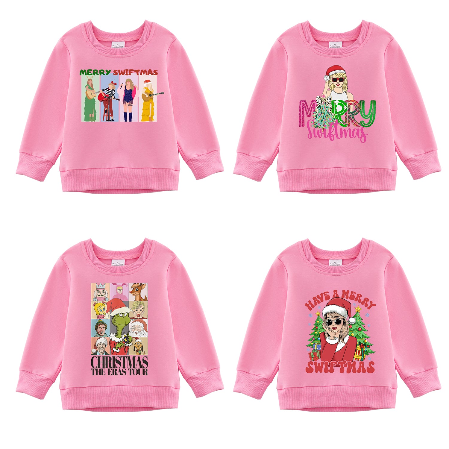 (Pre Order)Girls Christmas Print Sweatshirt