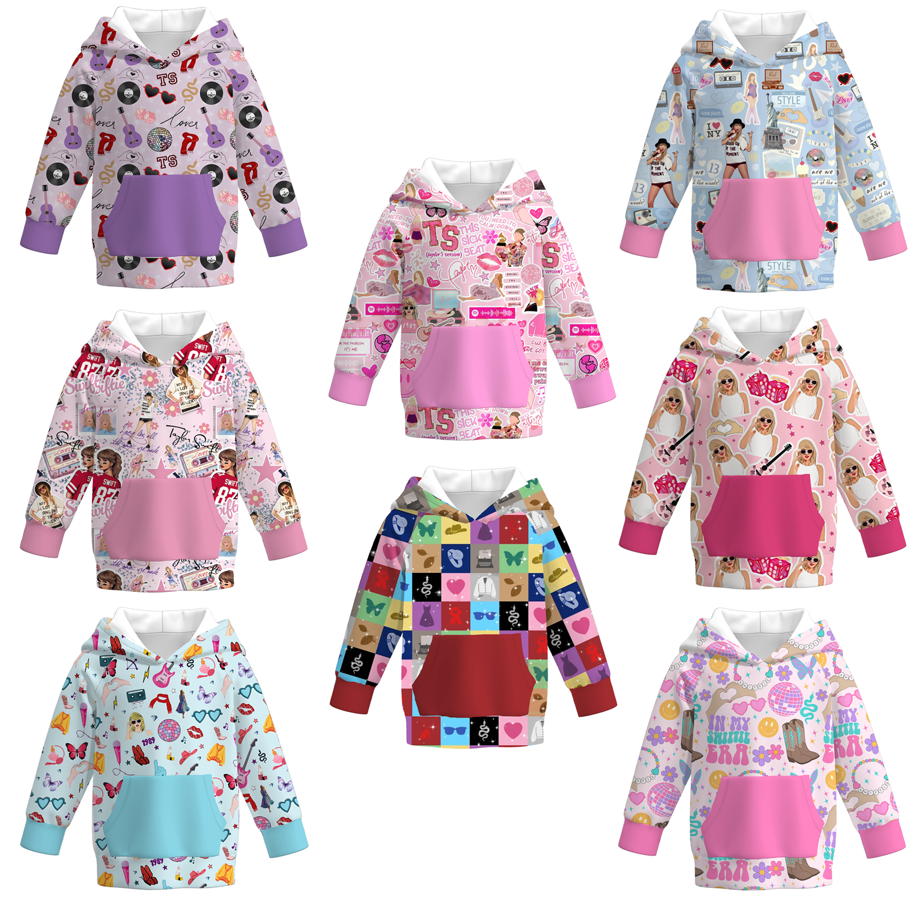 (Pre Order)Girls TS Print Milk Silk Hoodie