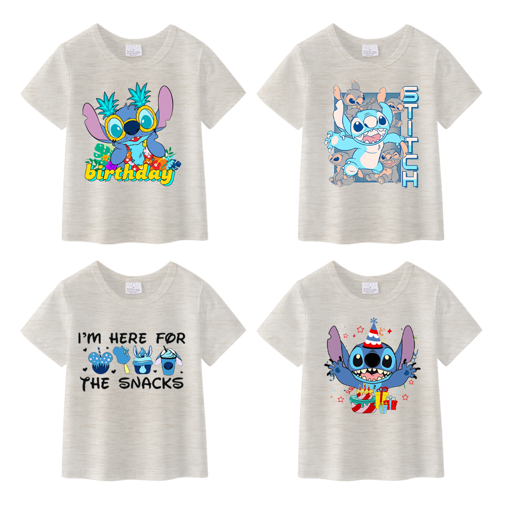 (Pre Order)Summer Girls Cotton Cartoon Print T-shirt