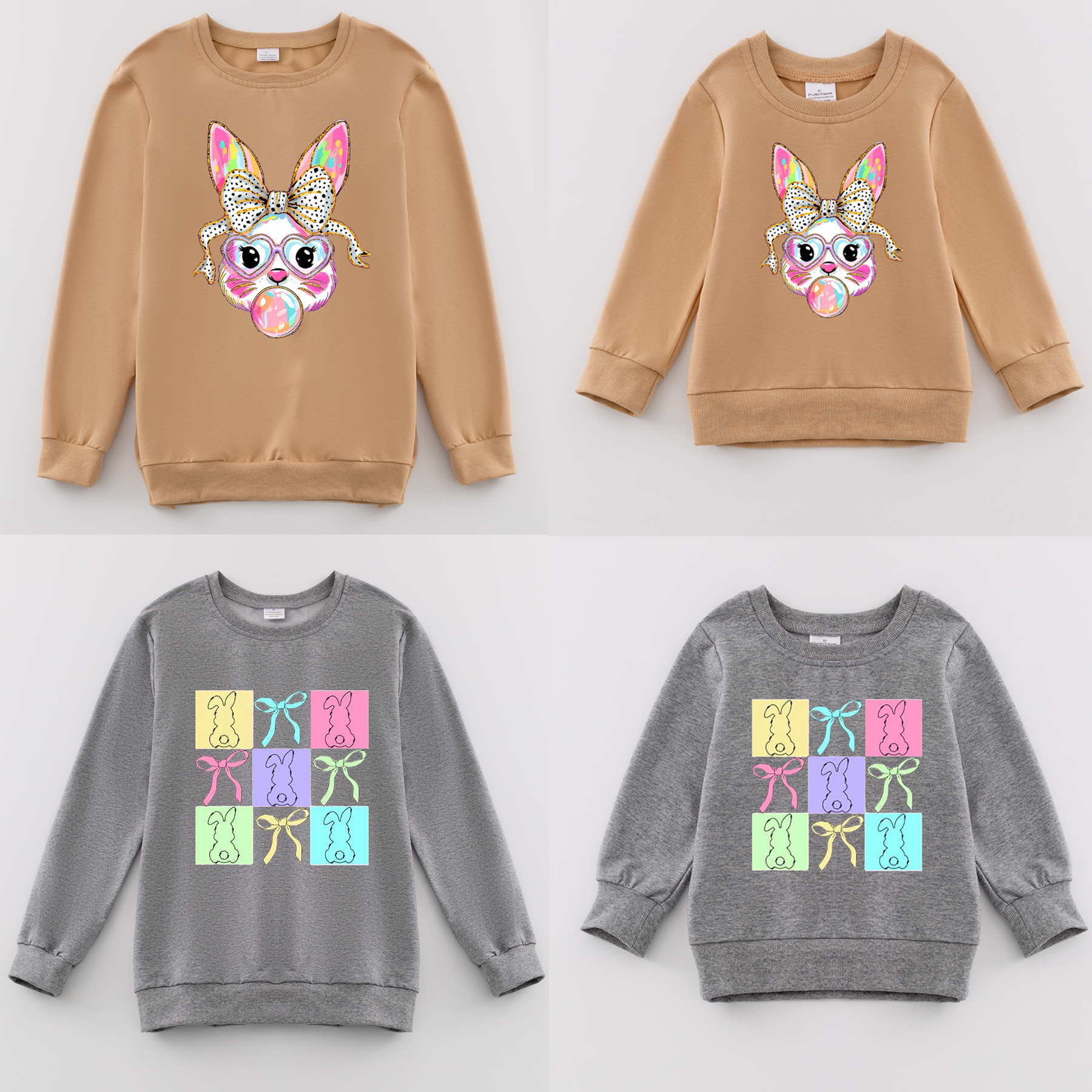 (Pre Order)Mommy and Me Easter Bunny Print Sweatshirt