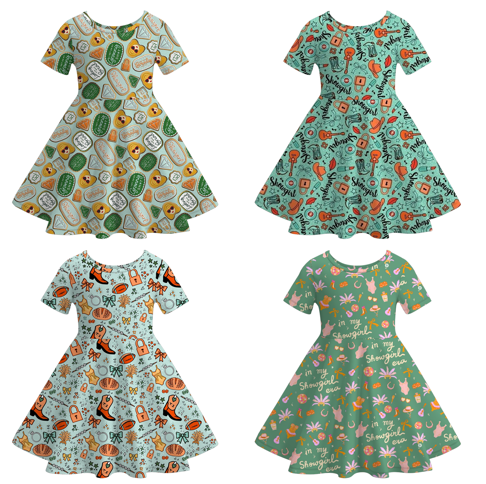 (Pre Order)Girls TS Print Dress