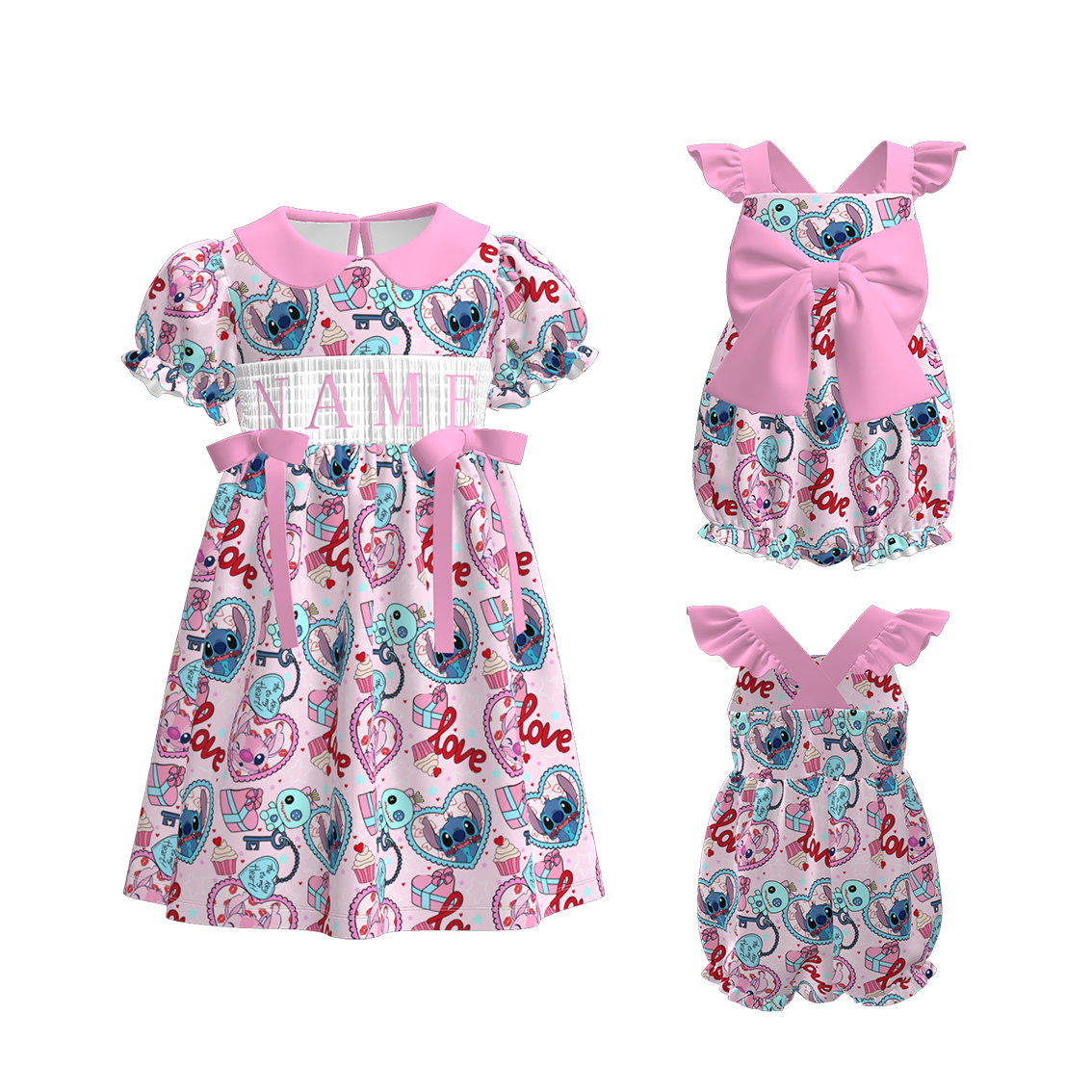 (Pre Order)Sisters Spring and Summer Embroidery Smocked Dress&Romper
