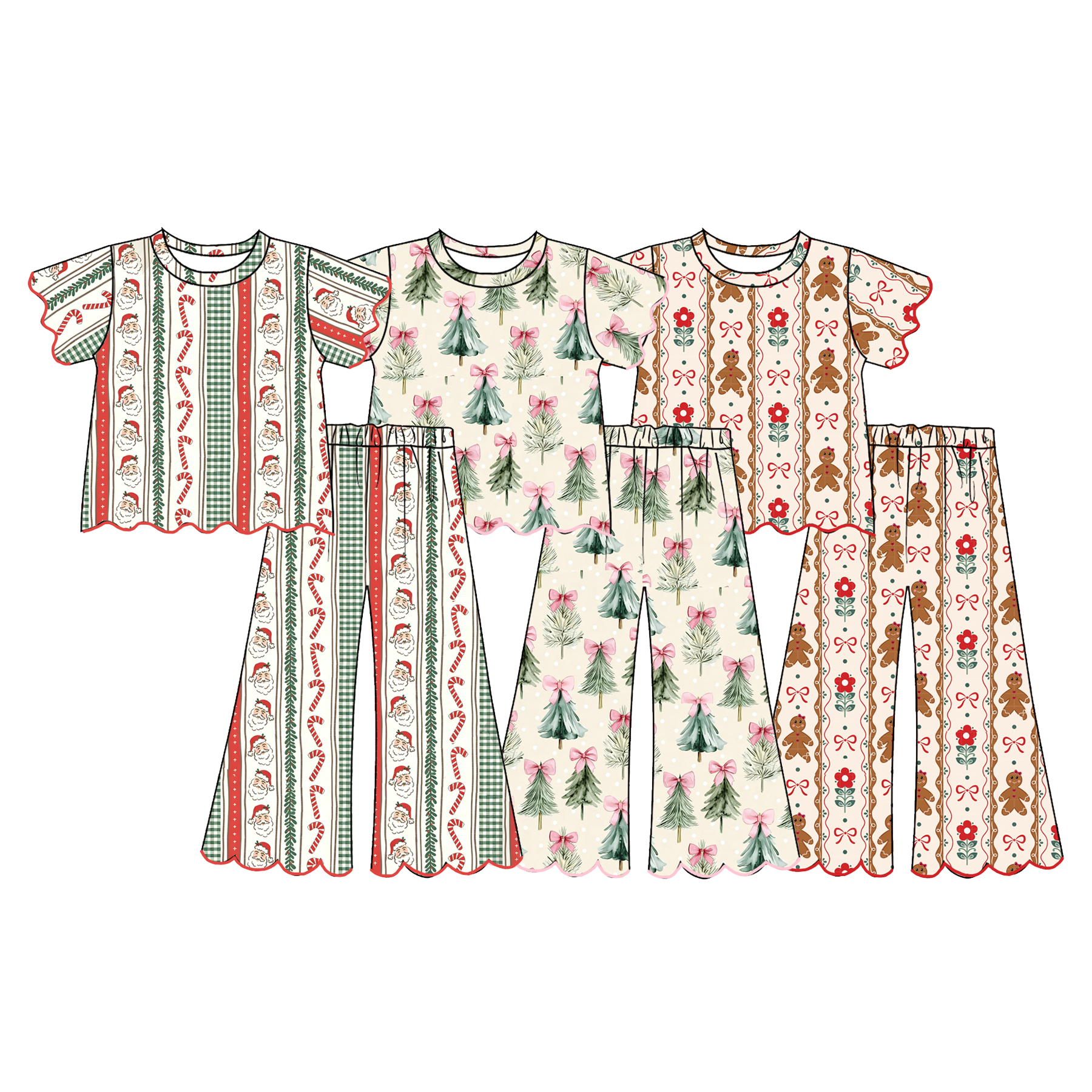 (Weekly Pre-Order)Sisters Christmas Embroidery Scallop Set(Ends 8.9)