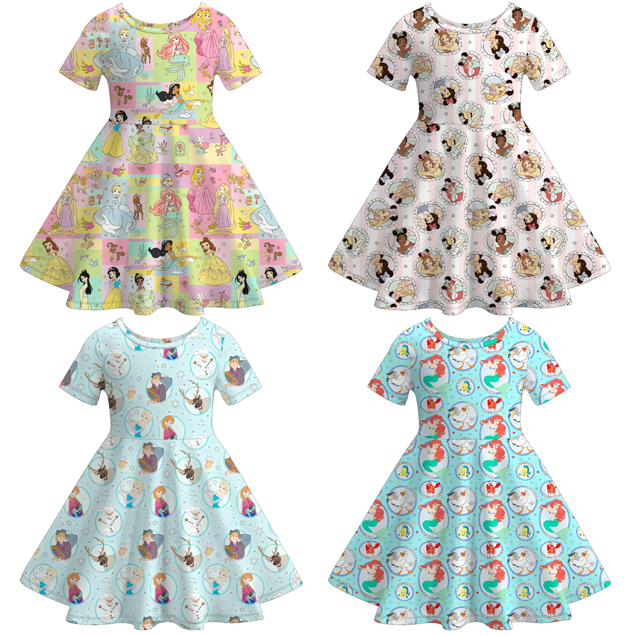 (Pre Order)Girls Spring&Summer Princess Print Dress