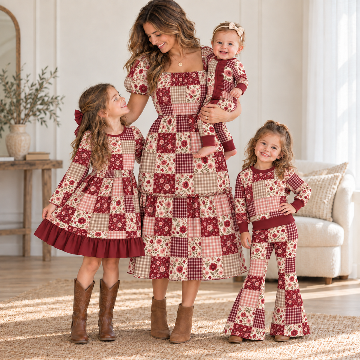 (Weekly Pre-Order)Family Fall Floral Print Dress,Set&Romper(Ends 10.11)