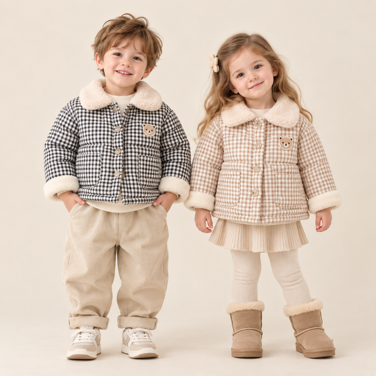 (Pre Order 2 Weeks)Kids Fall&Winter Plaid Coat