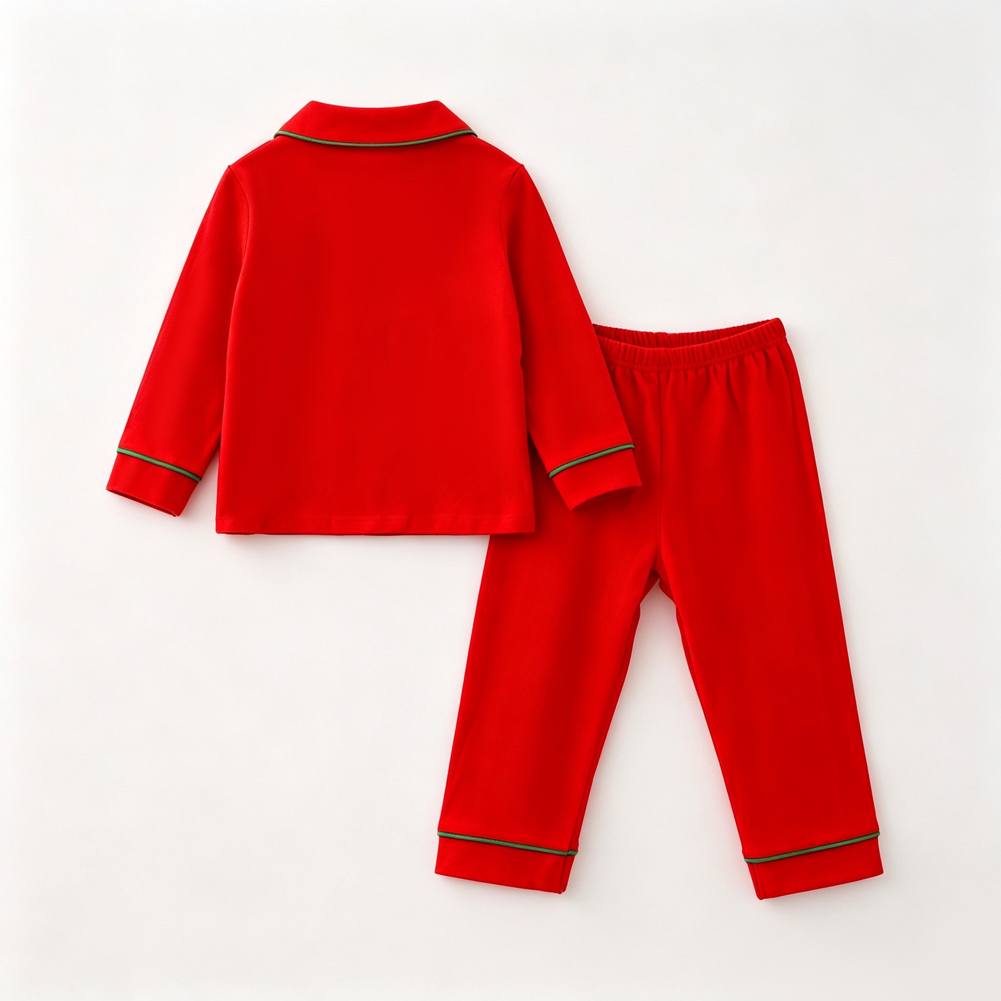 (In Stock)Girls Christmas Tree Embroidery Cotton Pajamas